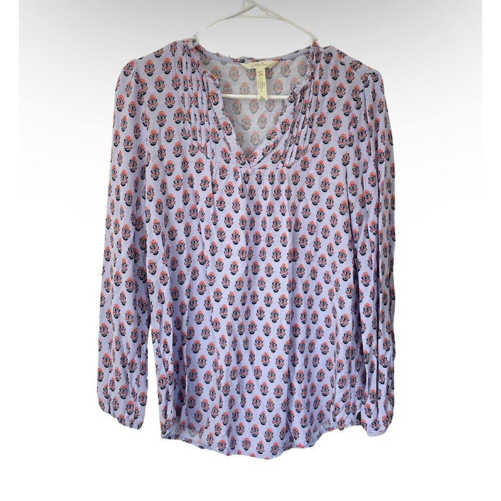 Matilda Jane Adventure Begins Delicate Topiary Light Purple Top Paisley Size S